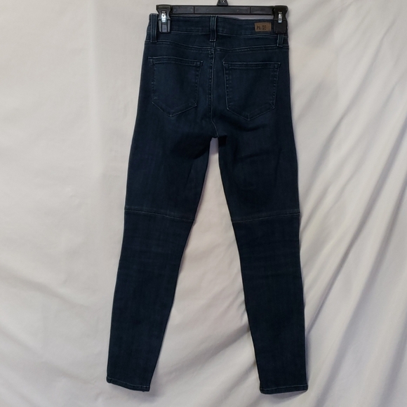 Paige Denim 'Demi' Moto Ultra Skinny Jeans Zipper Ribbed High-Waisted Size 24 - Picture 9 of 13